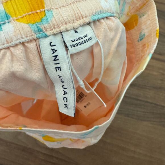 NWT Janie and Jack Little Girls Shorts Size 5 Citrus Lemon Cotton Summer Spring - Picture 2 of 7
